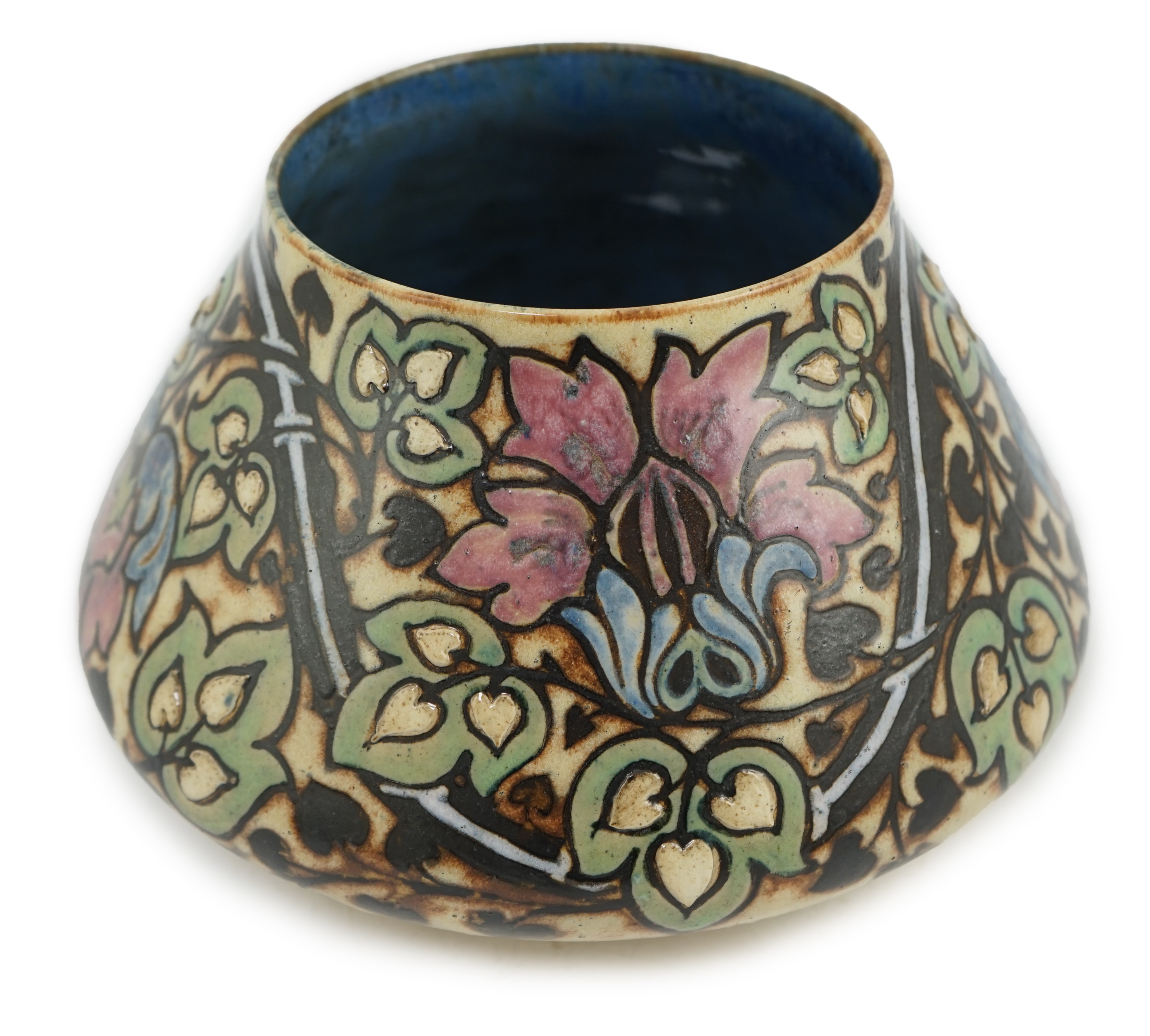 Francis Pope for Royal Doulton, a squat conical stoneware vase